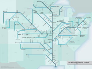 Mississippi River as Metro Map